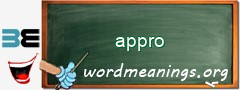 WordMeaning blackboard for appro